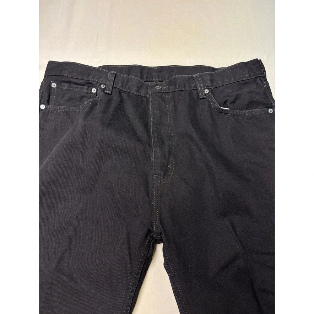 Levis 505 Regular Fit Black Jeans Mens W42 L28 Straight Leg‎ Denim 00505-0260